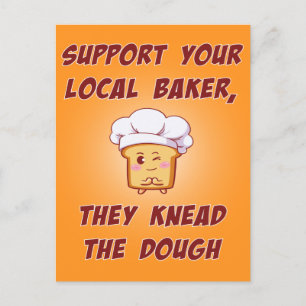 Carte Postale Soutenez votre boulangerie qu'ils ont pétri la pât