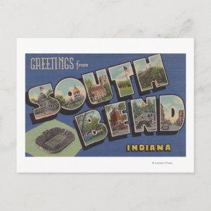 Carte Postale South Bend, Indiana - Scènes de grandes lettres