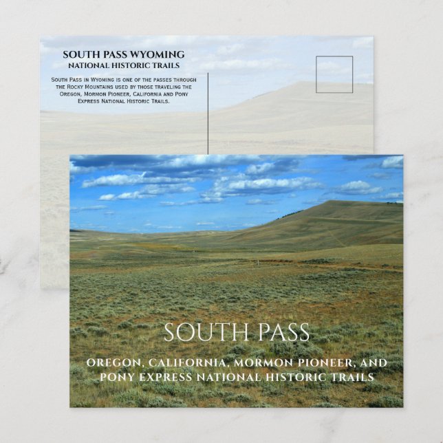 Carte Postale South Pass Wyoming, sentiers historiques nationaux (Devant / Derrière)