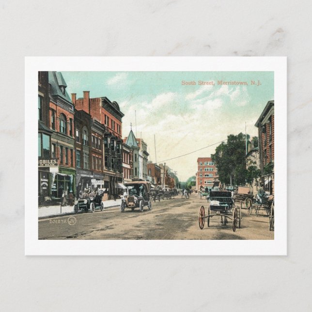 Carte Postale South St, Morristown, New Jersey Vintage (Devant)