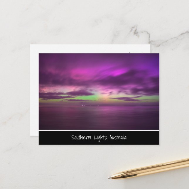 Carte Postale Southern Lights Australia - Photo du ciel nocturne (Devant/Arrière en situation)
