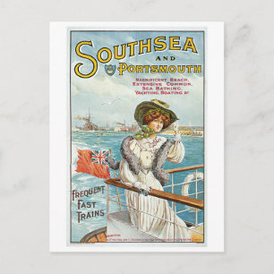 Carte Postale Southsea Portsmouth UK Poster Vintage voyage Art
