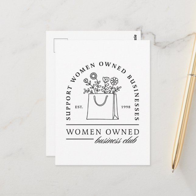 Carte Postale Soutien aux entreprises appartenant à des femmes e (Devant/Arrière en situation)