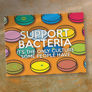 Carte Postale SOUTIEN BACTERIA Drôle Science Citation