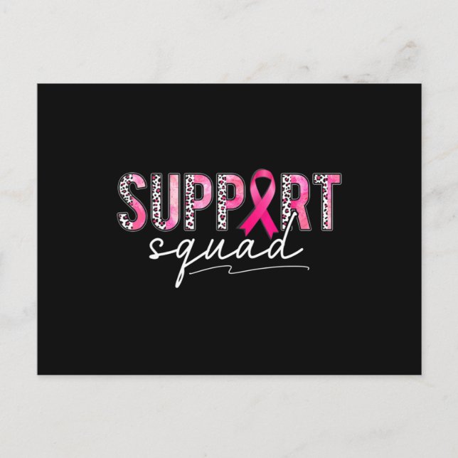 Carte Postale Soutien Squad Leopard rose Ribbon Cancer du sein A (Devant)
