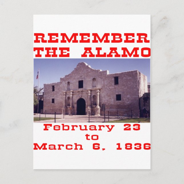Carte Postale Souvenez-vous de l'Alamo #001 (Devant)