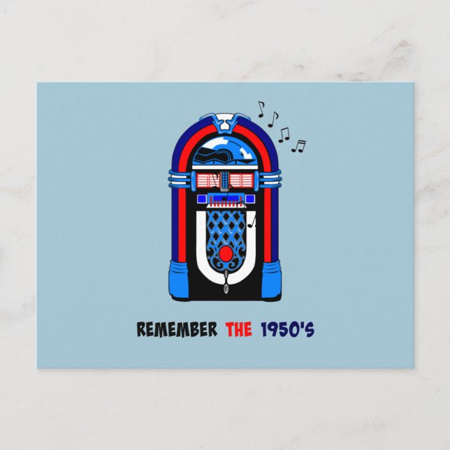 Carte Postale Souvenez-vous des années 50, American Jukebox (Devant)