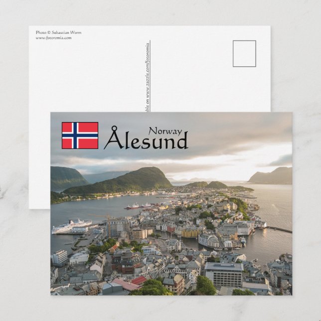 Carte Postale Souvenir d'Alesund (Devant / Derrière)