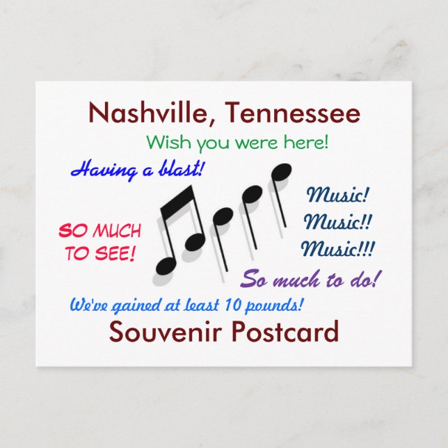 Carte Postale Souvenir de Nashville (Devant)