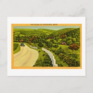 Carte Postale Souvenir de Pickney, MI Vintage