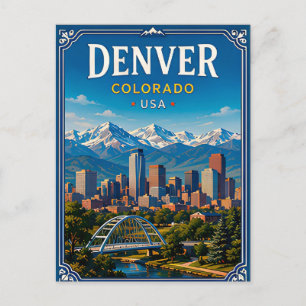 Carte Postale Souvenir de vacances à la montagne à Denver Colora