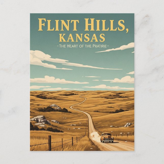 Carte Postale Souvenir de voyage Kansas Flint Hills (Devant)