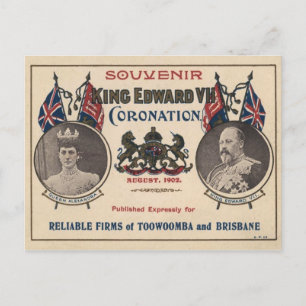 Carte Postale Souvenir du couronnement d'Edouard VII
