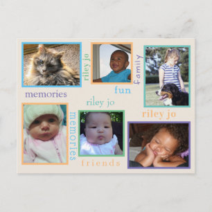 Carte Postale Souvenirs Colorés Toute Occasion 6 Collage Photo