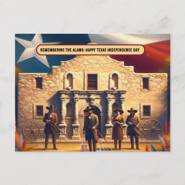 Carte Postale Souvenirs de l'Indépendance d'Alamo Texas (Devant)