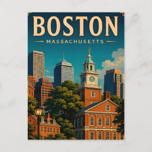 Carte Postale Souvenirs de voyage dans l'historique Boston