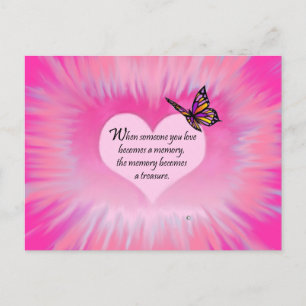Carte Postale Souvenirs précieux Poème papillon