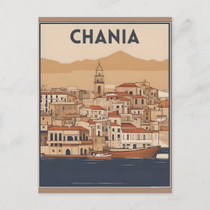 Carte Postale Souvenirs vintage de la ville de Chania Crète Grèc