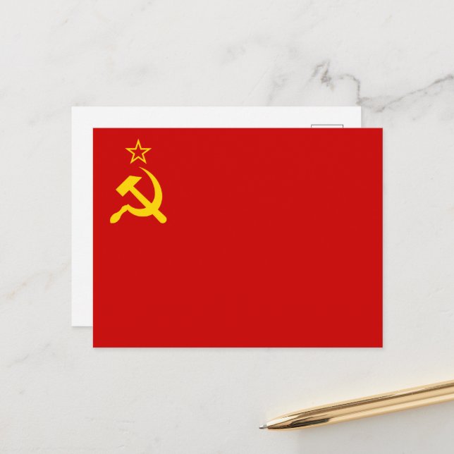 Carte Postale Soviet Union Flag, USSR, CCCP, Communism, Lenin (Devant/Arrière en situation)