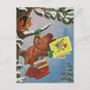Carte postale soviétique vintage du Nouvel An/Noël