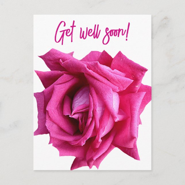 Carte Postale Soyez bien bientôt assez rose chaud rose moderne f (Devant)