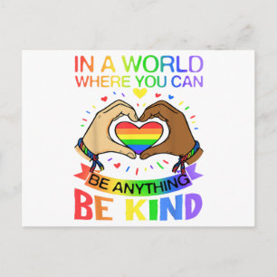 Carte Postale Soyez Gentil LGBT Fierté Arc-en-ciel Égalité Sensi