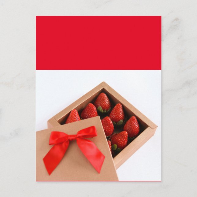 Carte Postale Soyez ma boîte à arc rouge de fraise Valentine (Devant)