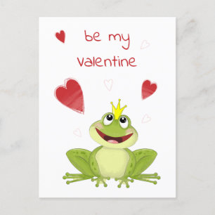 Carte Postale Soyez ma Saint Valentin Cute Frog Prince Holiday C