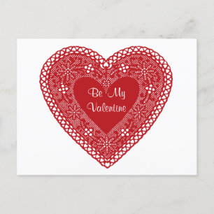 Carte Postale Soyez mon coeur de dentelle Vintage Valentine