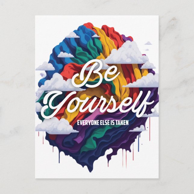 Carte Postale Soyez vous LGBTQ Pride Mois Coeur arc-en-ciel (Devant)