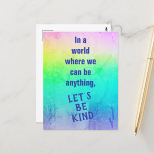 Carte Postale Soyons un peu Rainbow Postcard