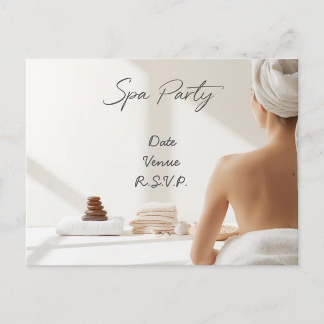Carte Postale Spa Party Minimal Wellness Design (Devant)