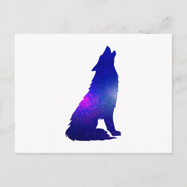 Carte Postale Space Wolf howling (Devant)