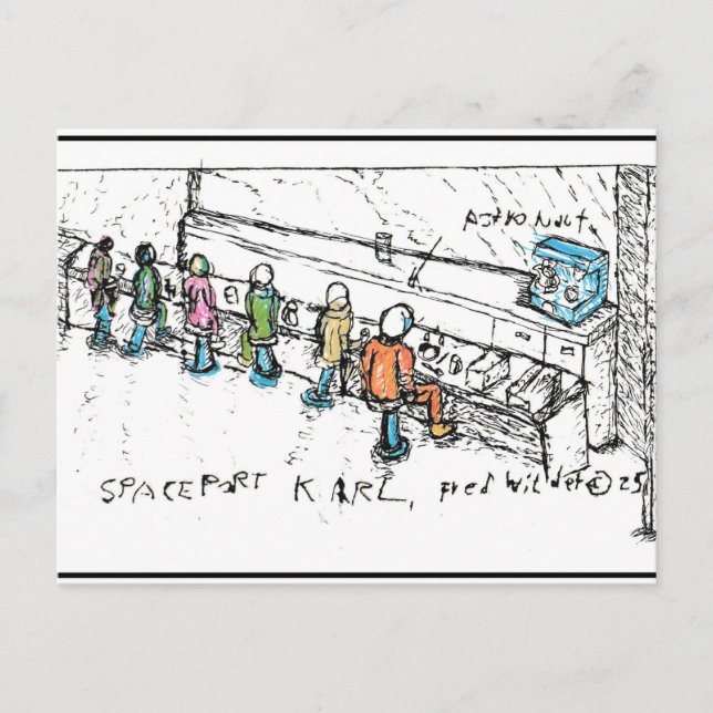 Carte Postale Spaceport KARL, le concept de l'artiste esquisse l (Devant)