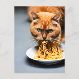 Carte postale Spaghetti Ginger Cat
