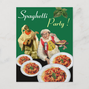 Carte Postale SPAGHETTI PARTY, Cuisine Italienne Recette Chef, V