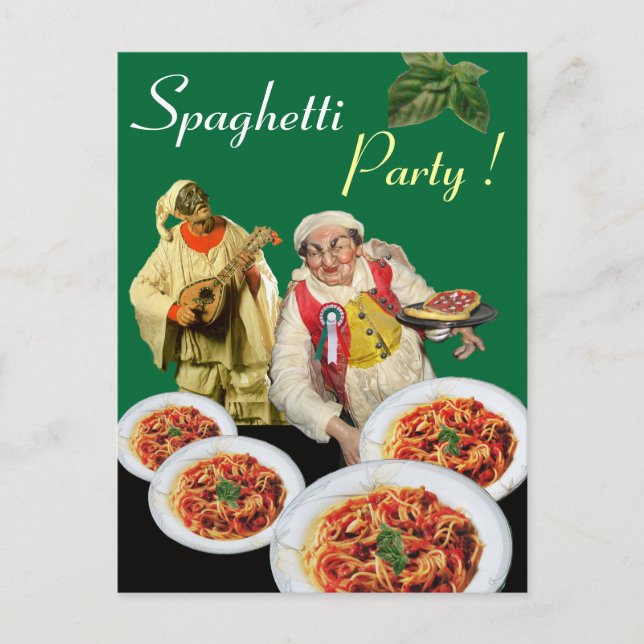 Carte Postale SPAGHETTI PARTY, Cuisine Italienne Recette Chef, V (Devant)