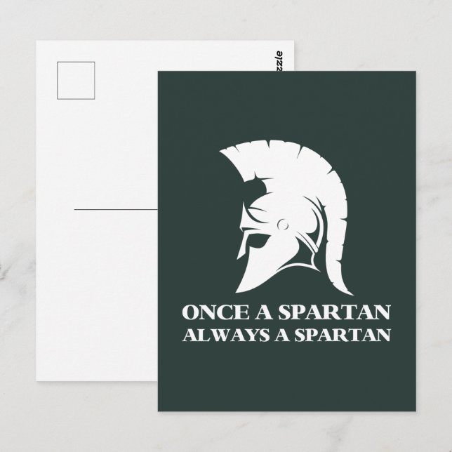 Carte Postale Spartiate Forte Une Fois Spartiate Toujours Sparti (Devant / Derrière)