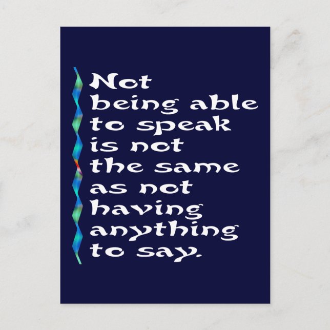 Carte postale Speak (Devant)