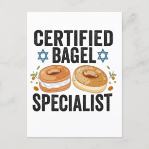 Carte Postale Spécialiste de bagel certifié drôle Hanukkah juif 