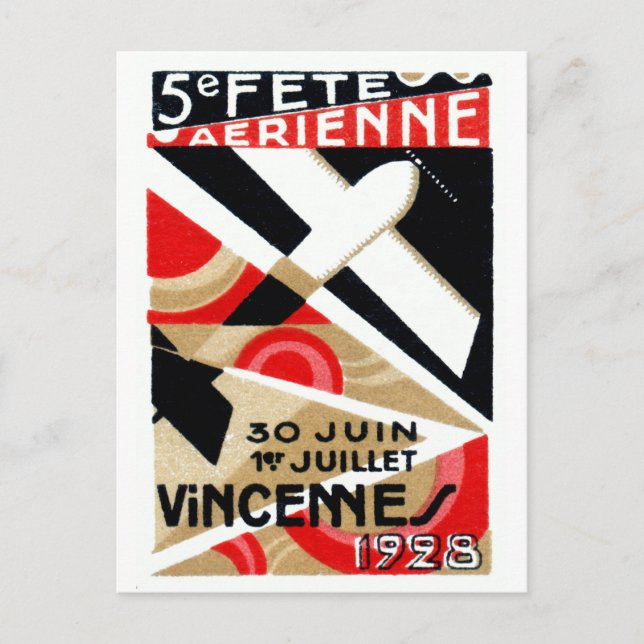 Carte Postale Spectacle aérien de Paris 1928 (Devant)