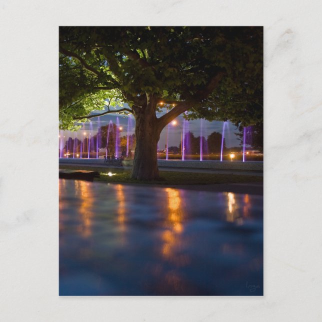 Carte Postale Spectacle des fontaines - Varsovie la nuit (Devant)