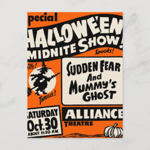 Carte Postale Spectacle du Midnite d'Halloween