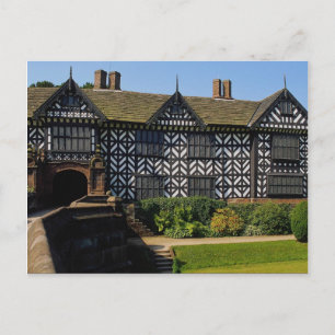 Carte Postale Speed Hall, maison à colombages Tudor, Merseyside,