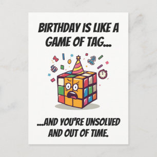 Carte Postale Speedcube Anniversaire Panique Drôle Tag Blague