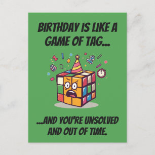 Carte Postale Speedcube Anniversaire Panique Drôle Tag Blague
