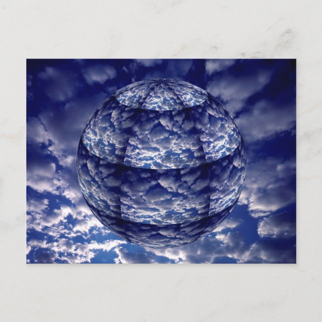 Carte Postale Sphère 3D de nuage abstrait (Devant)