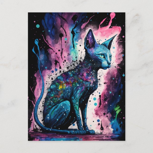 Carte Postale Sphynx Chat I Art Original (Devant)