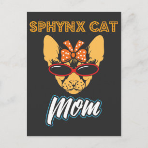 Carte Postale Sphynx Chat Maman Porte Du Bandana Vintage