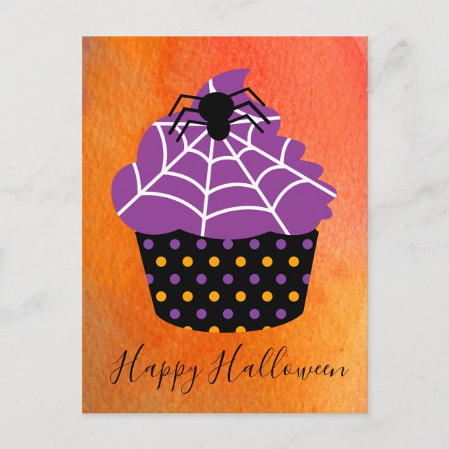 Carte Postale Spider cupcake Halloween thème (Devant)